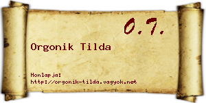 Orgonik Tilda névjegykártya
